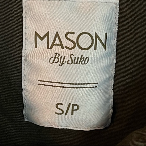 MASON By SUKO Army Green Military Style Jacket Patches Small Stretch Cropped - Picture 6 of 7